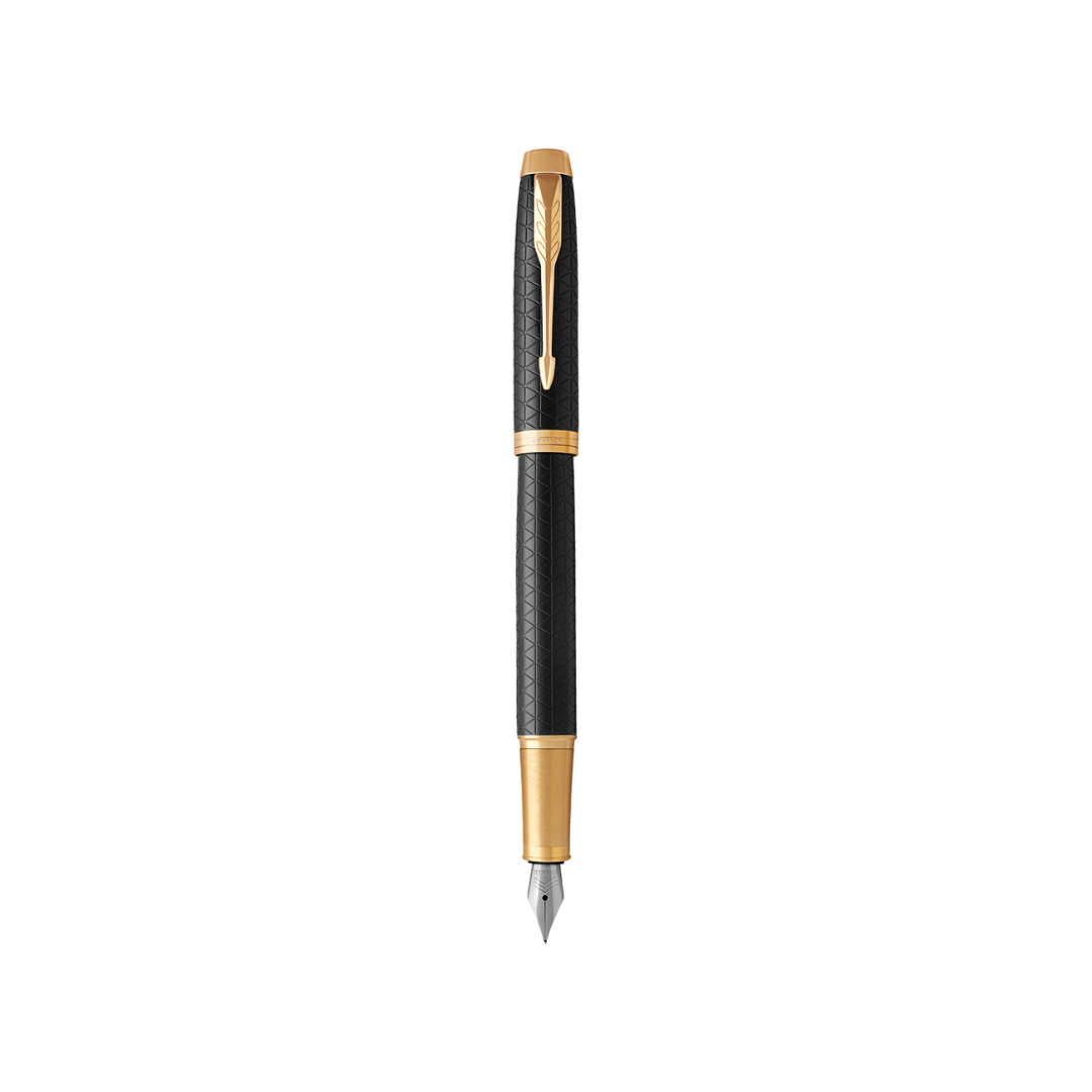 Parker IM Premium Fountain Pen in Black with Gold Trims — Parker fountain pen — precision nib writing instrument, at Cityluxe Singapore stationery store