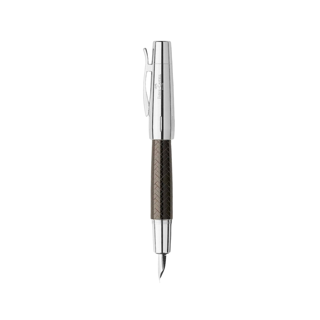 Faber-Castell E-Motion Resin Fountain Pen in Parquet Brown / Medium — Faber-Castell fountain pen — precision nib writing instrument, at Cityluxe Singapore stationery store