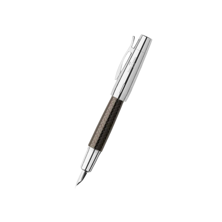 Faber-Castell E-Motion Resin Fountain Pen in Parquet Brown / Medium — Faber-Castell fountain pen — precision nib writing instrument, at Cityluxe Singapore stationery store