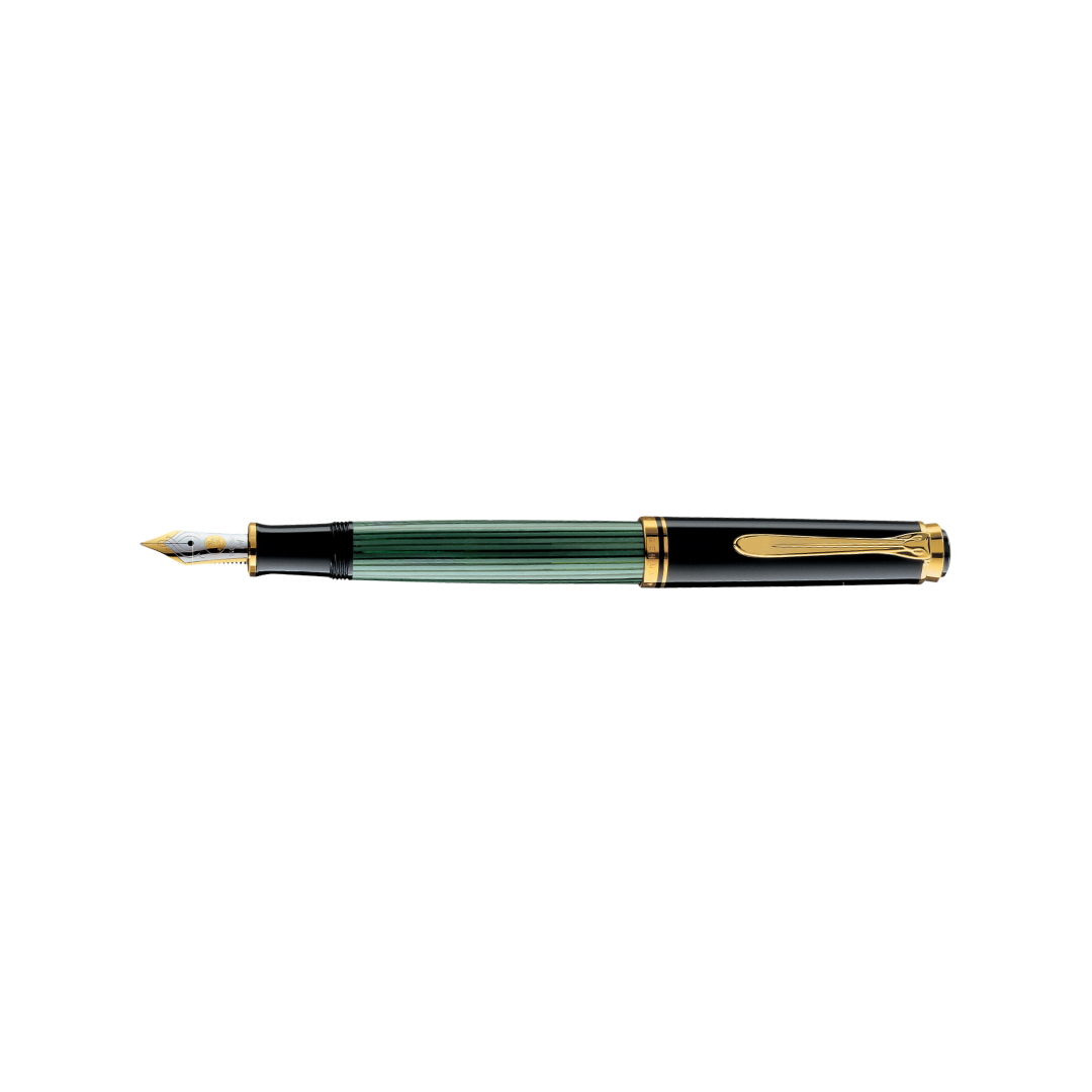Pelikan Souverän® M400 Fountain Pen Black-Green [Pre-Order] — Pelikan fountain pen — precision nib writing instrument, at Cityluxe Singapore stationery store