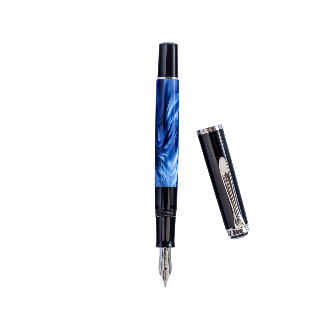 Pelikan Classic M205 Fountain Pen Blue Marble [Pre-Order] — Pelikan fountain pen — precision nib writing instrument, at Cityluxe Singapore stationery store