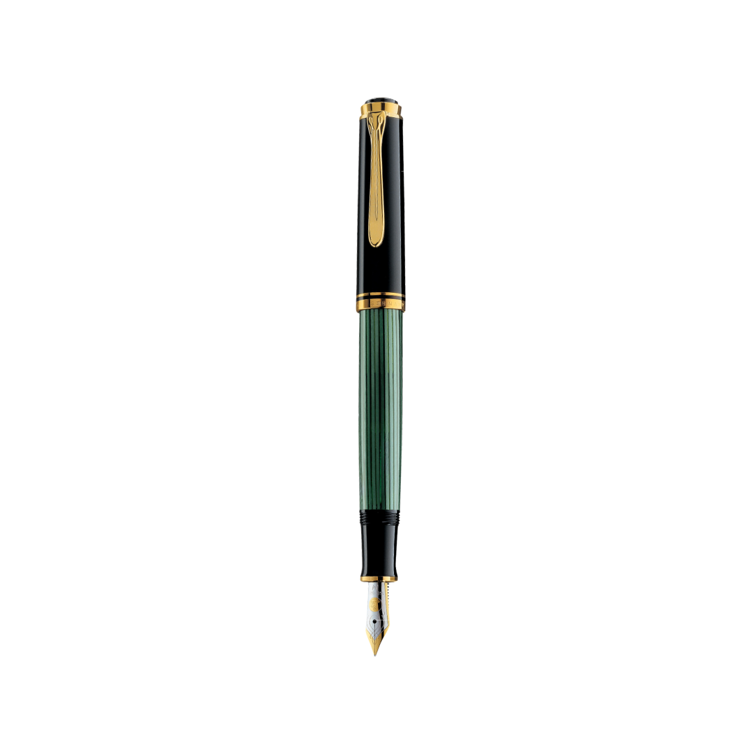 Pelikan Souverän® M400 Fountain Pen Black-Green [Pre-Order] — Pelikan fountain pen — precision nib writing instrument, at Cityluxe Singapore stationery store