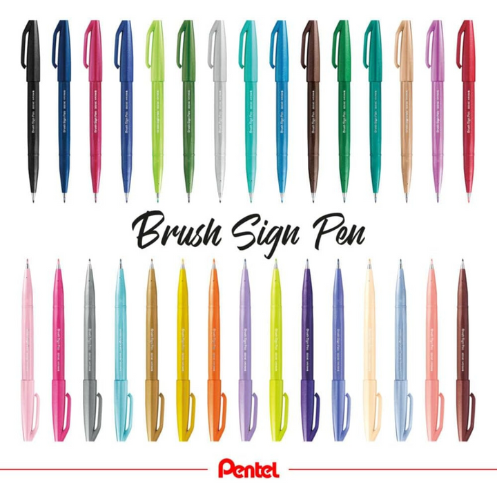 Pentel Brush Sign Pen Set in 30 Colors — Pentel brush pen — premium stationery and lifestyle, at Cityluxe Singapore