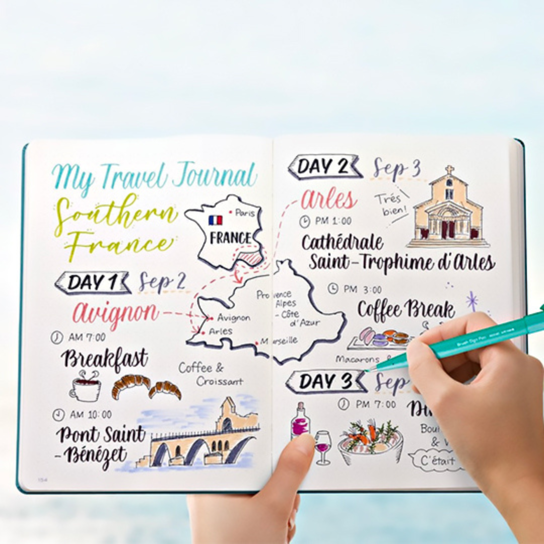 Pentel Brush Sign Pen Set in 6 Colors — Pentel brush pen — premium stationery and lifestyle, at Cityluxe Singapore