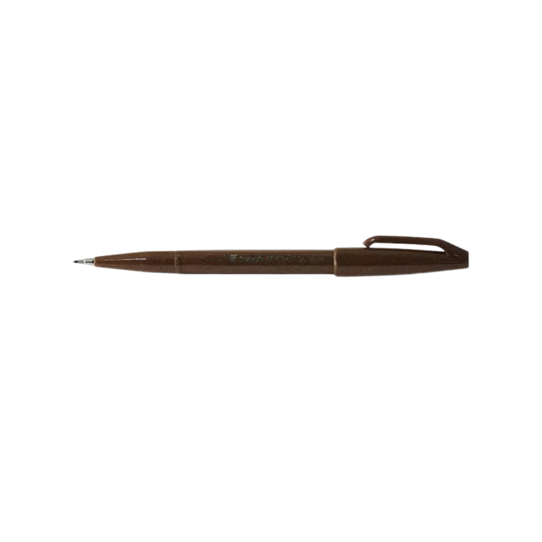 Pentel Touch Brush Sign Pen Brown — Pentel brush pen — premium stationery and lifestyle, at Cityluxe Singapore