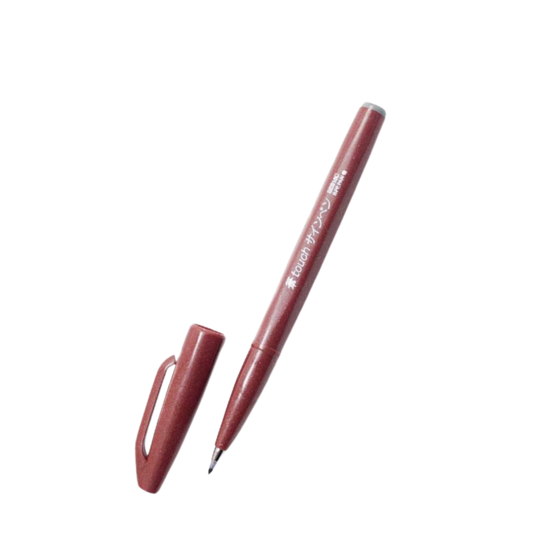 Pentel Touch Brush Sign Pen Brown — Pentel brush pen — premium stationery and lifestyle, at Cityluxe Singapore