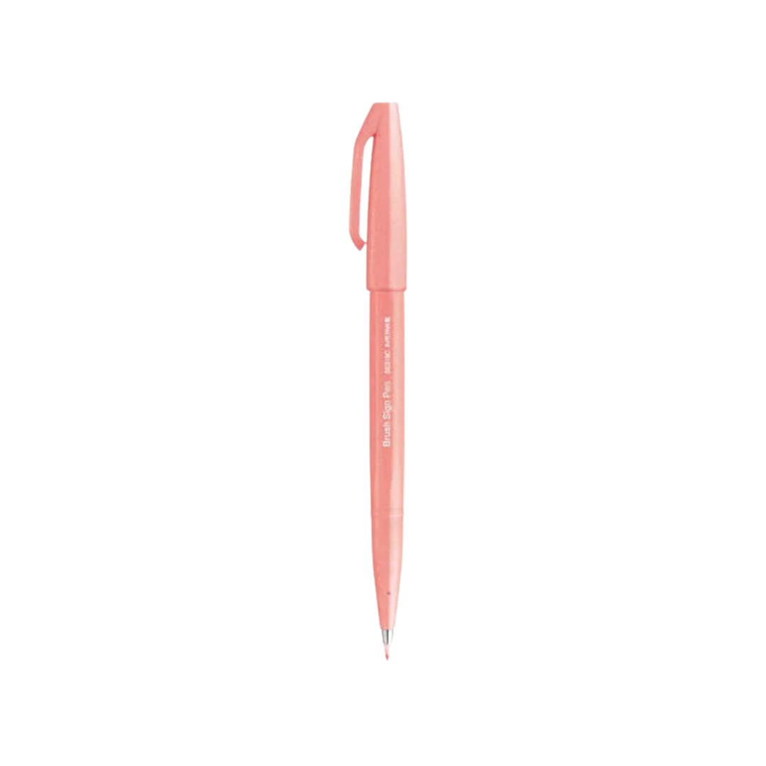 Pentel Brush Sign Pen in Coral Orange — Pentel brush pen — premium stationery and lifestyle, at Cityluxe Singapore