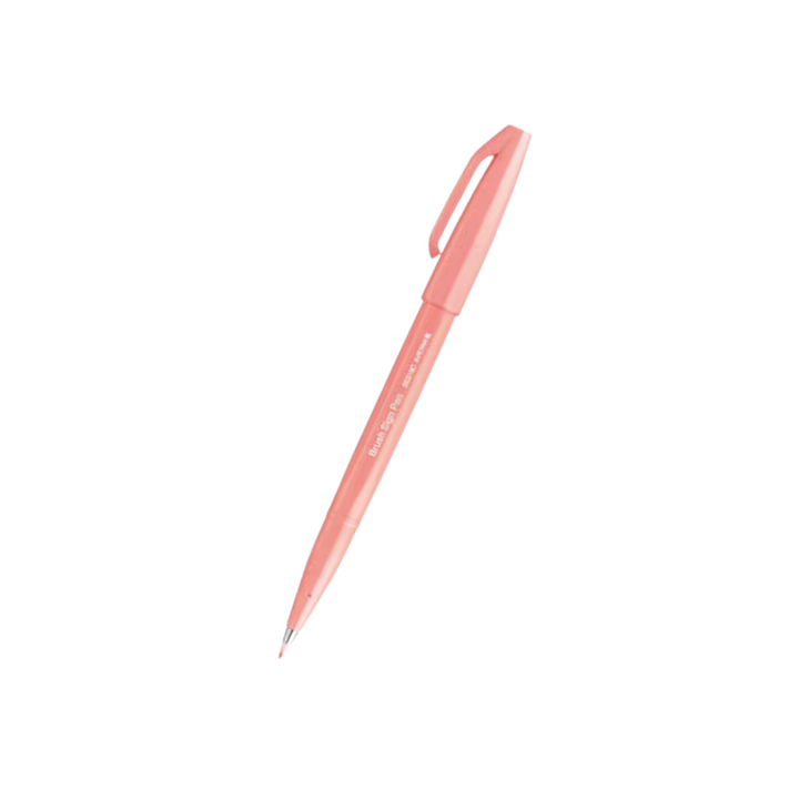 Pentel Brush Sign Pen in Coral Orange — Pentel brush pen — premium stationery and lifestyle, at Cityluxe Singapore