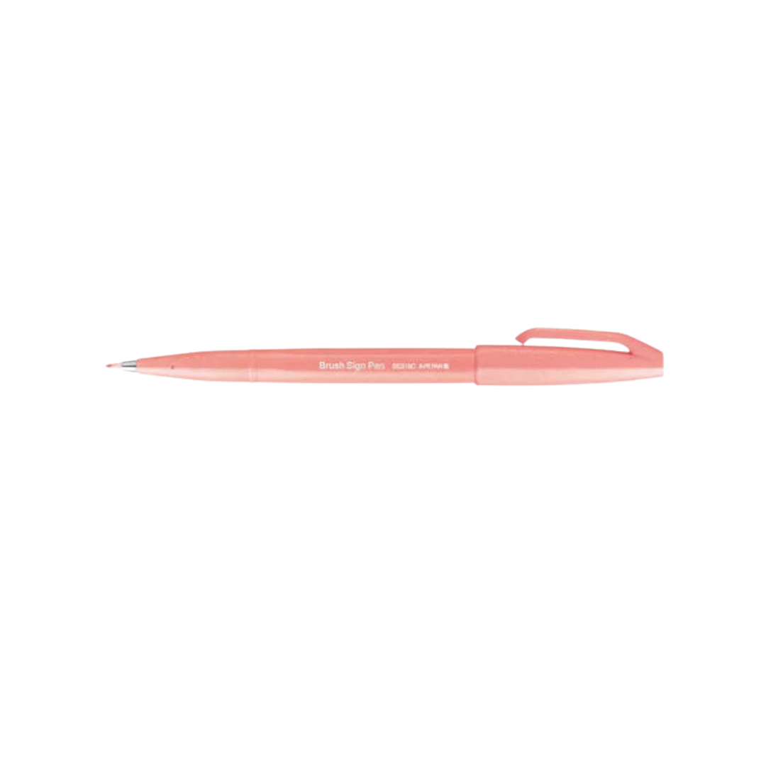 Pentel Brush Sign Pen in Coral Orange — Pentel brush pen — premium stationery and lifestyle, at Cityluxe Singapore