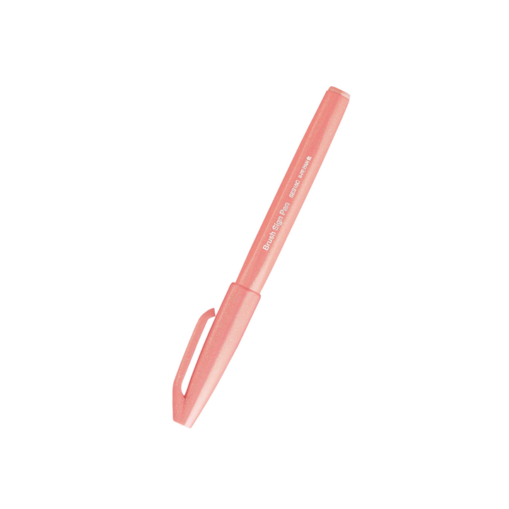 Pentel Brush Sign Pen in Coral Orange — Pentel brush pen — premium stationery and lifestyle, at Cityluxe Singapore