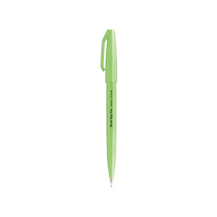Pentel Brush Sign Pen in Fluorescent Green — Pentel brush pen — premium stationery and lifestyle, at Cityluxe Singapore