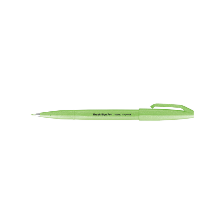 Pentel Brush Sign Pen in Fluorescent Green — Pentel brush pen — premium stationery and lifestyle, at Cityluxe Singapore