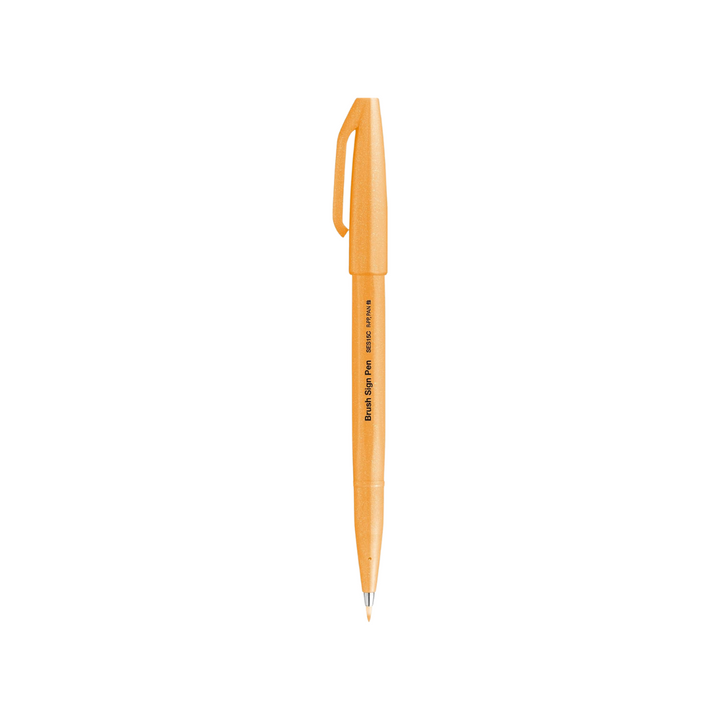 Pentel Brush Sign Pen in Fluorescent Orange — Pentel brush pen — premium stationery and lifestyle, at Cityluxe Singapore