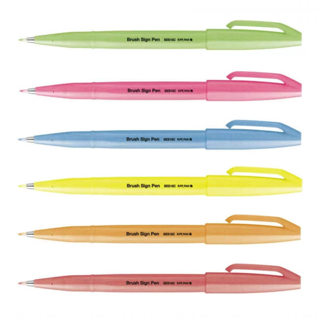 Pentel Brush Sign Pen in Fluorescent Orange — Pentel brush pen — premium stationery and lifestyle, at Cityluxe Singapore