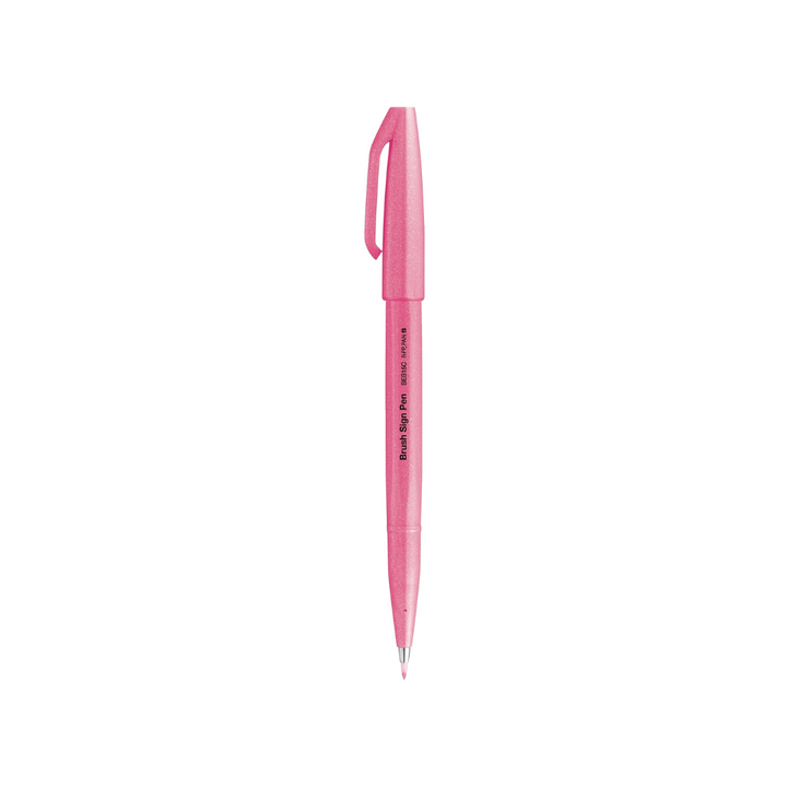 Pentel Brush Sign Pen in Fluorescent Pink — Pentel brush pen — premium stationery and lifestyle, at Cityluxe Singapore