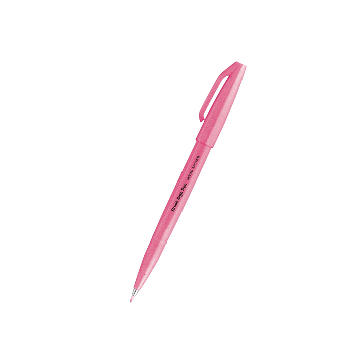 Pentel Brush Sign Pen in Fluorescent Pink — Pentel brush pen — premium stationery and lifestyle, at Cityluxe Singapore