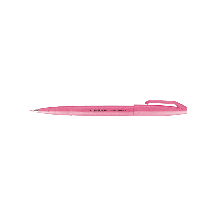 Pentel Brush Sign Pen in Fluorescent Pink — Pentel brush pen — premium stationery and lifestyle, at Cityluxe Singapore
