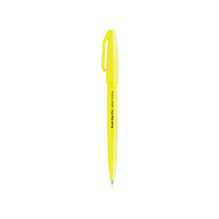Pentel Brush Sign Pen in Fluorescent Yellow — Pentel brush pen — premium stationery and lifestyle, at Cityluxe Singapore