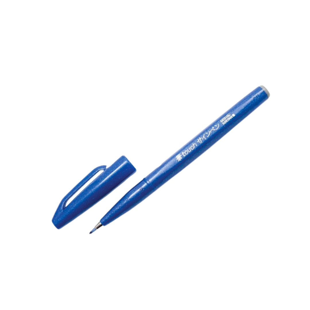Pentel Touch Brush Sign Pen Blue — Pentel brush pen — premium stationery and lifestyle, at Cityluxe Singapore
