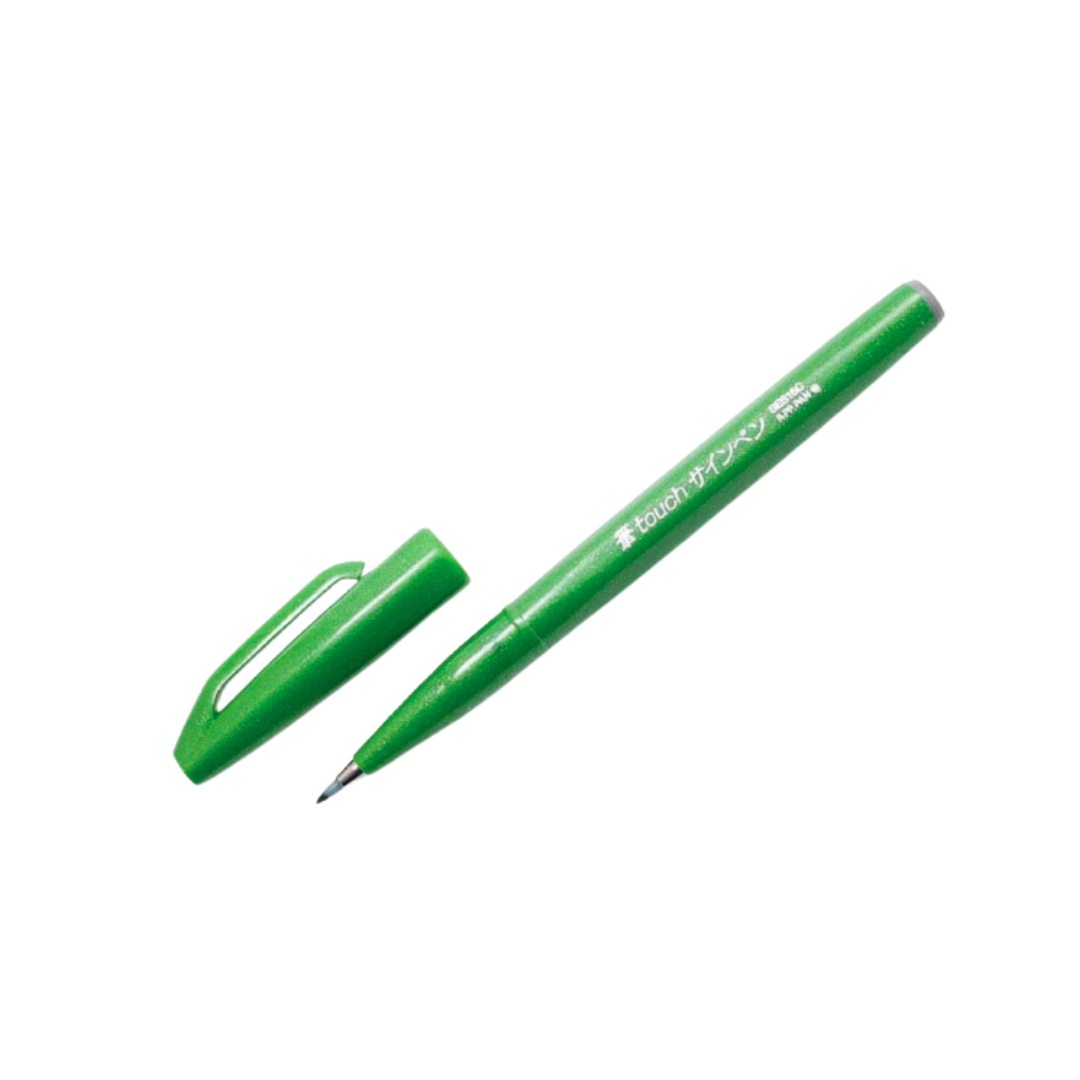 Pentel Touch Brush Sign Pen Green — Pentel brush pen — premium stationery and lifestyle, at Cityluxe Singapore