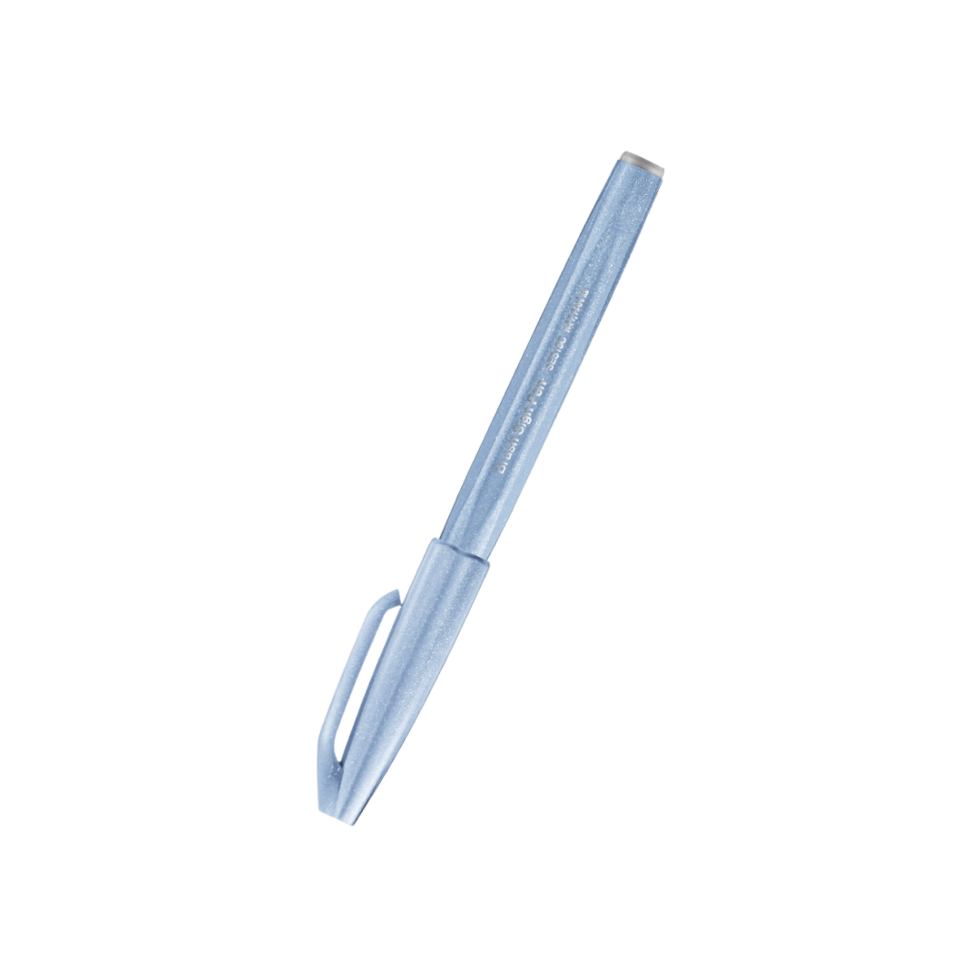 Pentel Touch Brush Sign Pen Grey Blue — Pentel brush pen — premium stationery and lifestyle, at Cityluxe Singapore