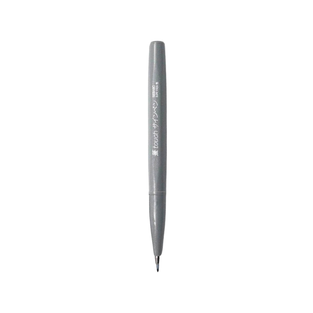 Pentel Touch Brush Sign Pen Grey — Pentel brush pen — premium stationery and lifestyle, at Cityluxe Singapore