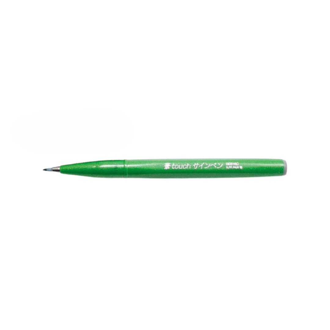 Pentel Touch Brush Sign Pen Green — Pentel brush pen — premium stationery and lifestyle, at Cityluxe Singapore