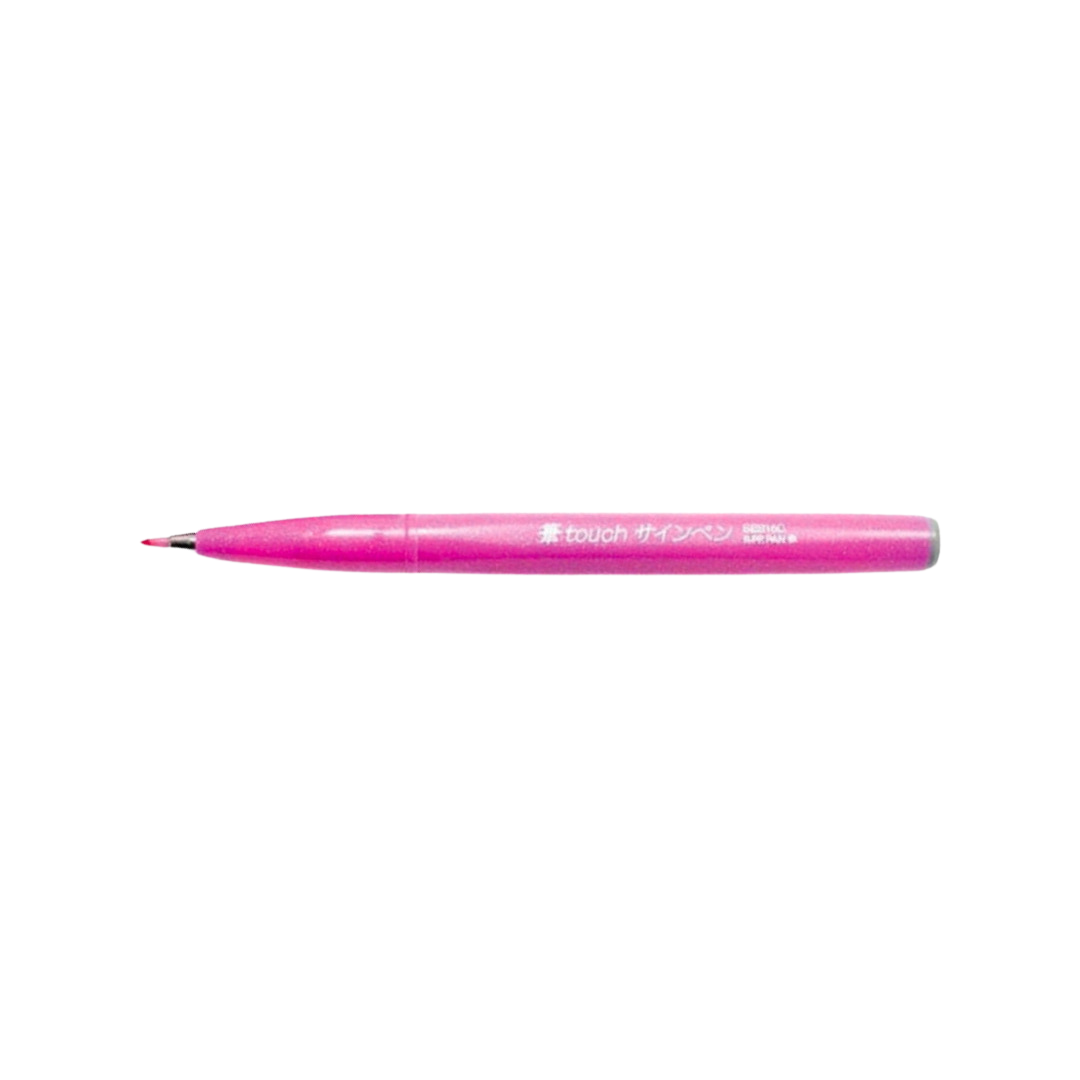 Pentel Touch Brush Sign Pen Pink — Pentel brush pen — premium stationery and lifestyle, at Cityluxe Singapore