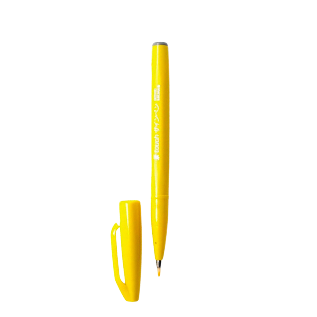 Pentel Touch Brush Sign Pen Yellow