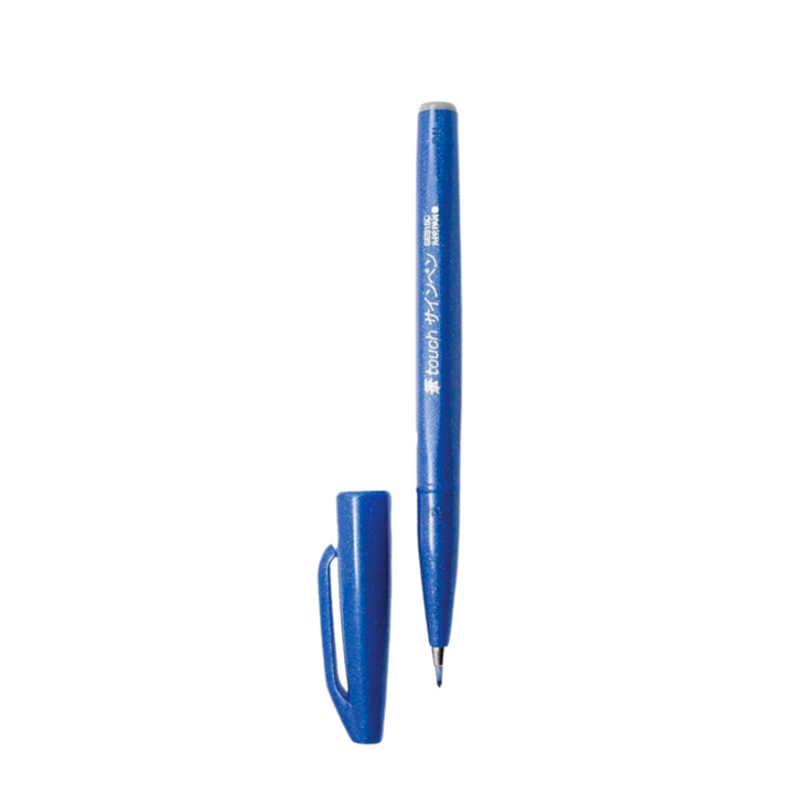 Pentel Touch Brush Sign Pen Blue — Pentel brush pen — premium stationery and lifestyle, at Cityluxe Singapore