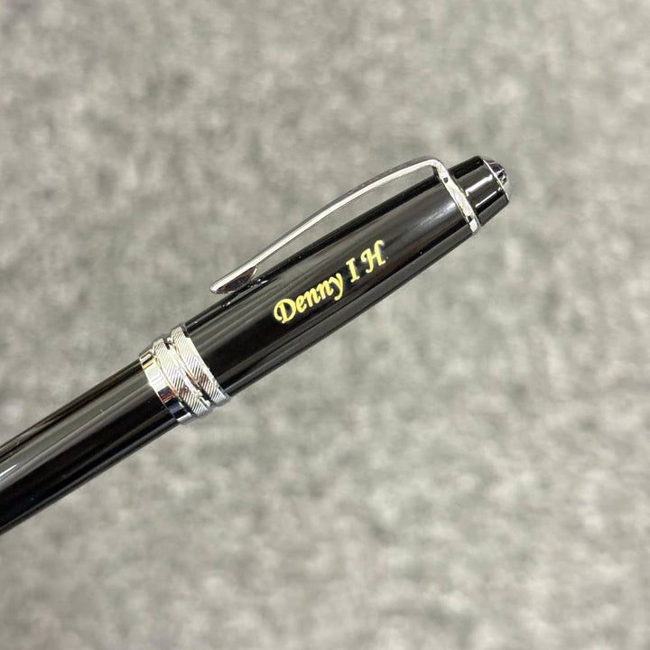 Personalized Name Engraving On Cross Bailey Rollerball Pen - Black Lacquer
