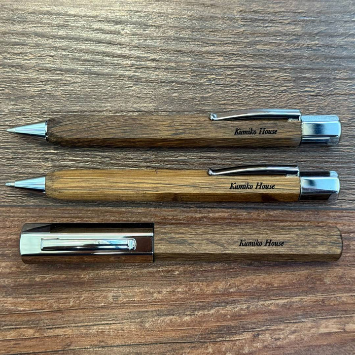 Personalized Name Engraving On Faber-Castell Ondoro Pen Smoked Oak using LaserPecker Blue light laser 