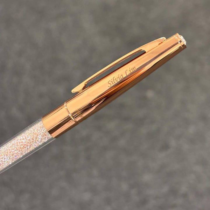 Personalized Name Engraving On Helen Kelly Sparkle Pen Rose Gold