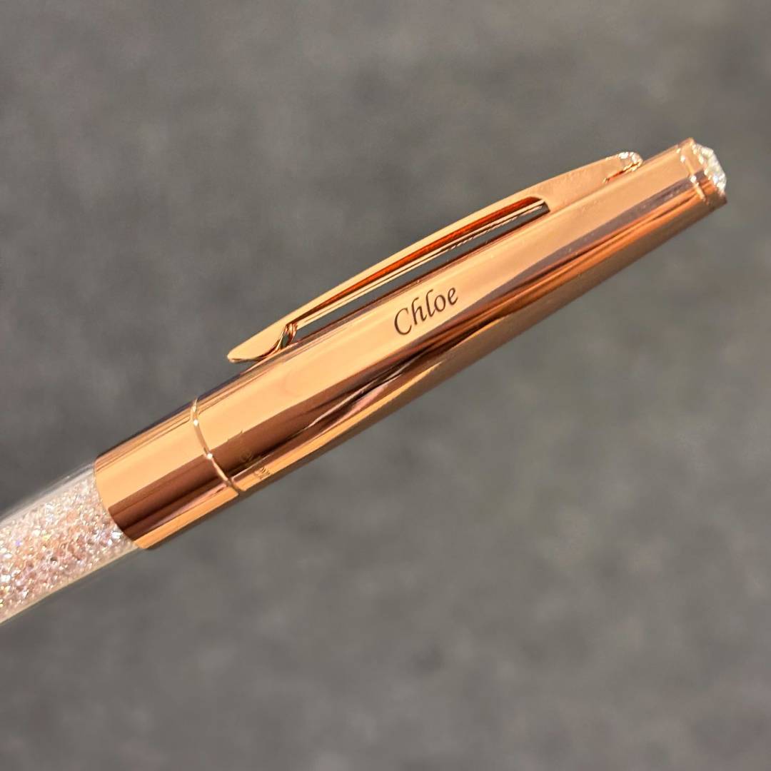 Personalized Name Engraving On Helen Kelly Sparkle Pen Rose Gold