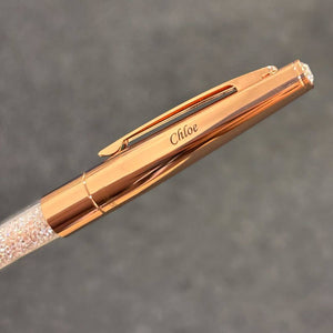Personalized Name Engraving On Helen Kelly Sparkle Pen Rose Gold