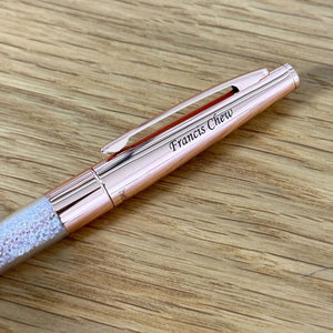 Personalized Name Engraving On Helen Kelly Sparkle Pen Rose Gold