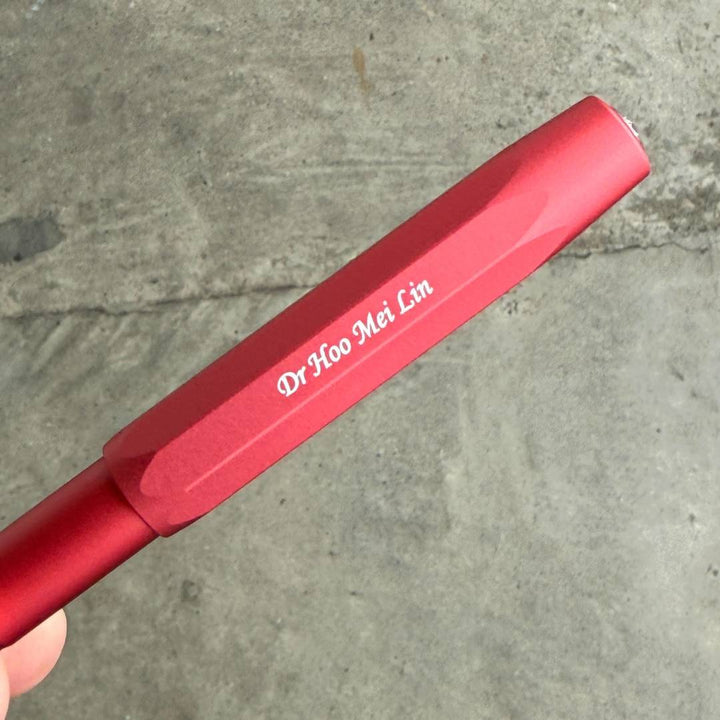 Personalized Name Engraving On Kaweco AL Sport Fountain Pen Deep - Red