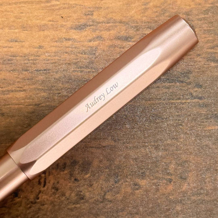 Personalized Name Engraving On Kaweco AL Sport Gel Roller Pen - Rose Gold