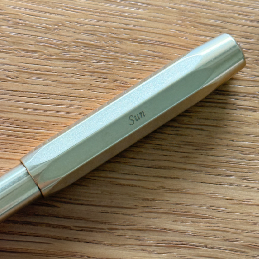 Personalised name engraving on Kaweco Brass Sport Fountain Pen — Cityluxe