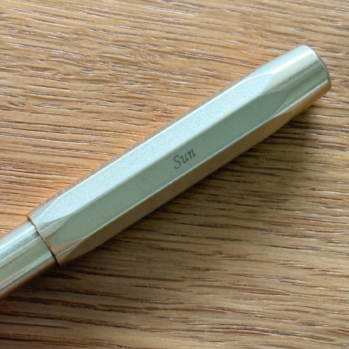Personalised name engraving on Kaweco Brass Sport Fountain Pen — Cityluxe