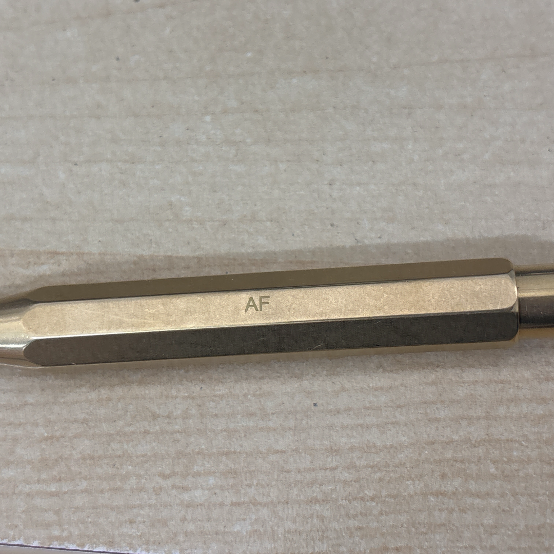 Personalised name engraving on Kaweco Brass Sport Mechanical Pencil