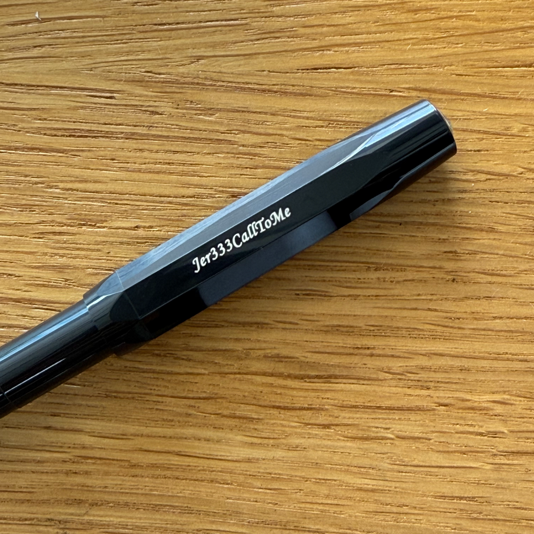 Personalised name engraving on Kaweco Calligraphy Set Black at Cityluxe WorkRoom