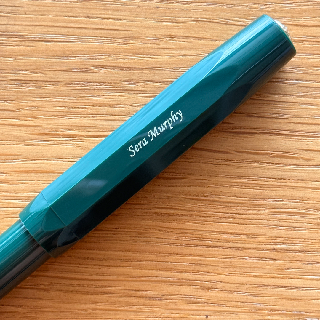 Personalised name engraving on Kaweco Classic Sport Fountain Pen - Green
