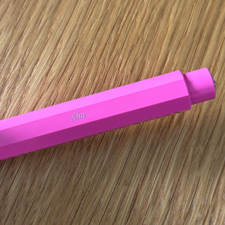 Personalized Name Engraving On Kaweco Skyline Sport Mechanical Pencil - Pink