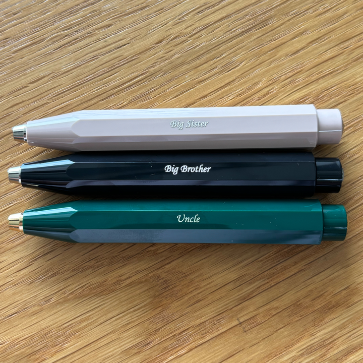 Personalized Name Engraving On Kaweco Classic Sport Clutch Pencil 3.2mm in Green, Black and Macchiato