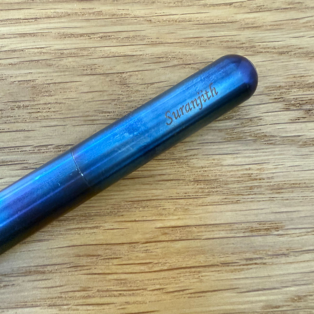 Personalized Name Engraving On Kaweco Supra Fountain Pen - Fireblue