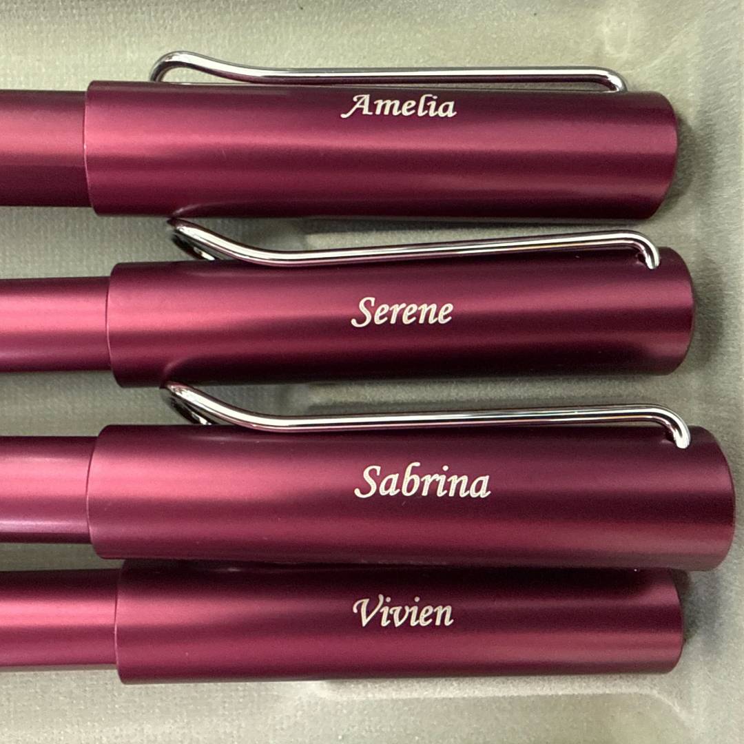 Personalized Name Engraving On Lamy AL-Star Rollerball Pen Black Purple