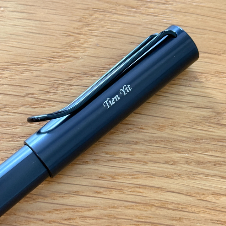 Personalized Name Engraving On Lamy AL-Star Rollerball Pen Black