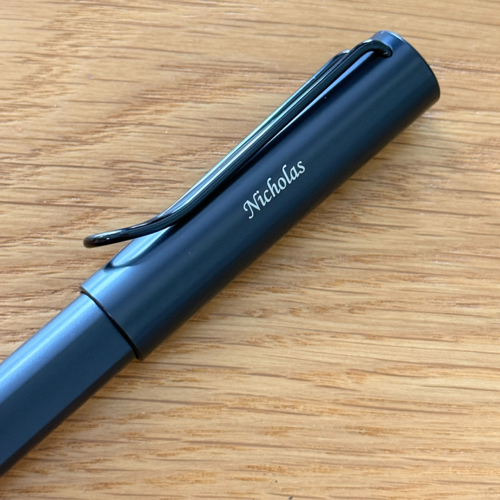 Personalized Name Engraving On Lamy AL-Star Rollerball Pen Black