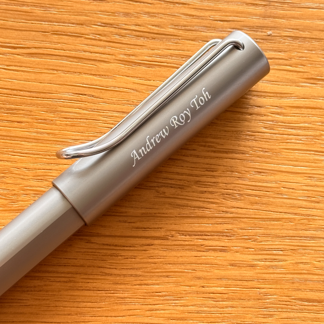 Personalised name engraving on Lamy AL-Star Rollerball Pen - Graphite